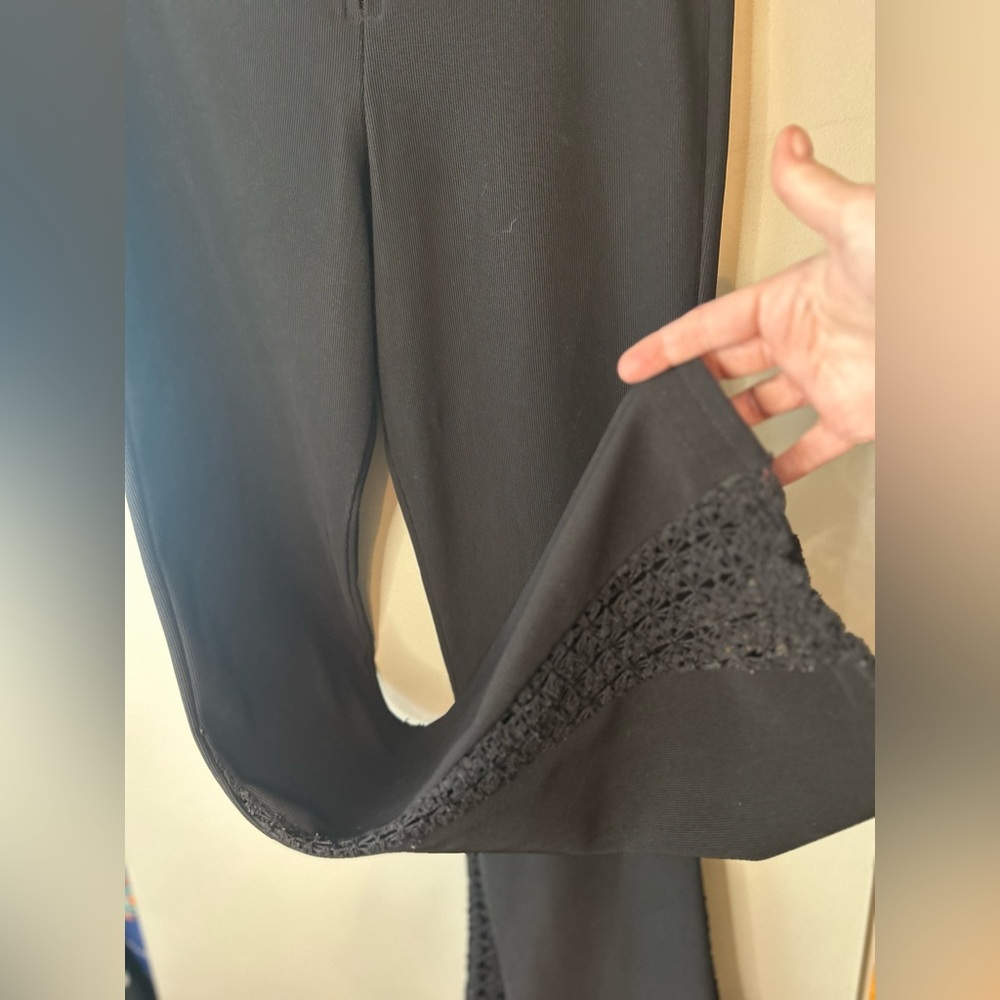 90s flare pants with lace insert - Picture 5 of 12